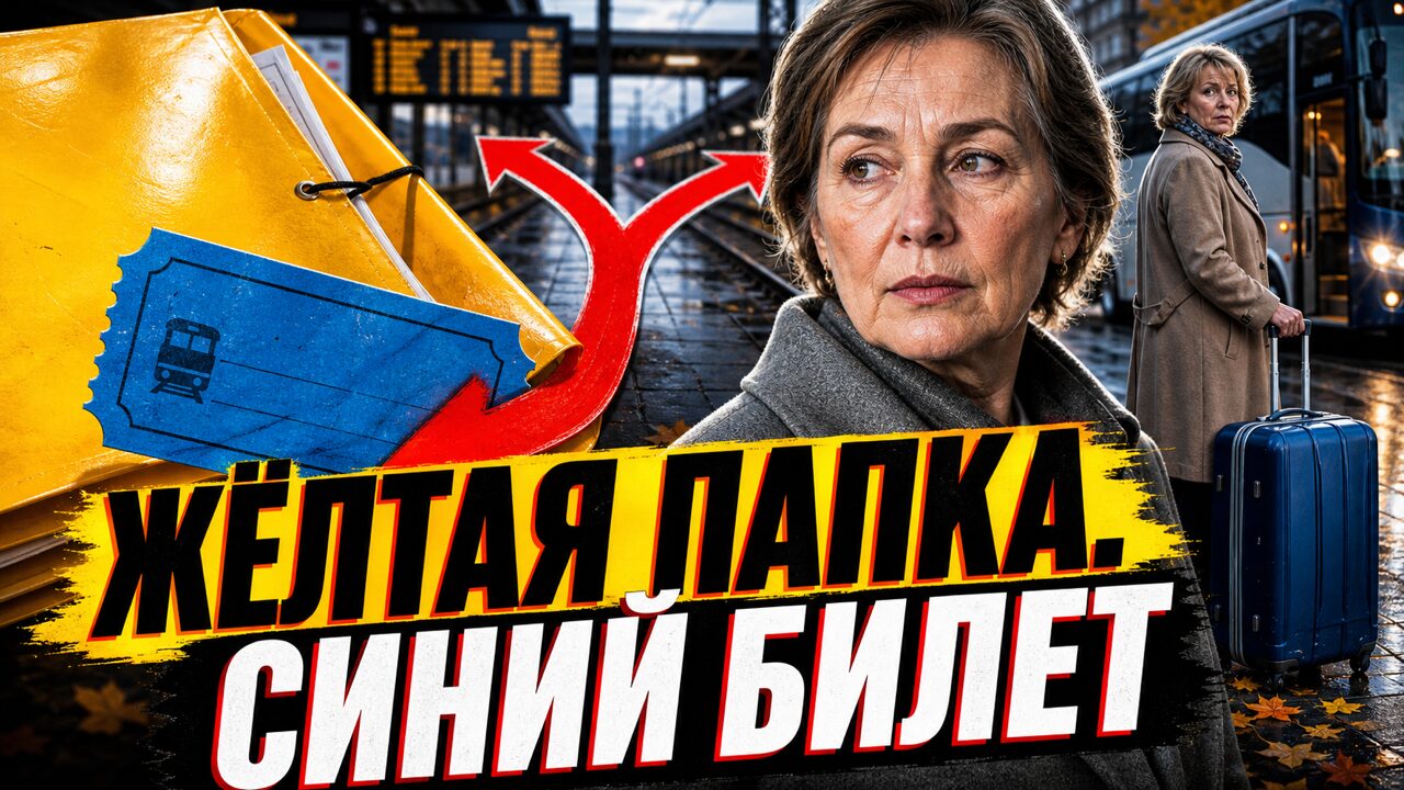 Обложка литературной истории «В жёлтой папке был готовый отпуск на двоих. На пересадке Вера купила синий билет — в другой город»