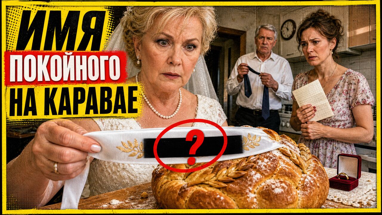Обложка литературной истории «За 4 часа до свадьбы дочь принесла каравай с именем покойного отца. Невеста сняла с него ЭТО»