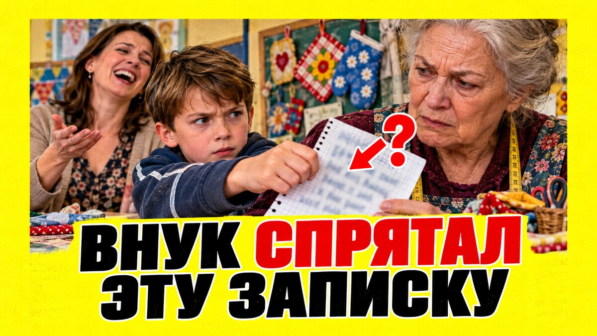 Обложка литературной истории «Дочь рассмешила родителей маминой запиской. Внук спрятал лист, а по телефону объяснил, что давно делал за бабушку»