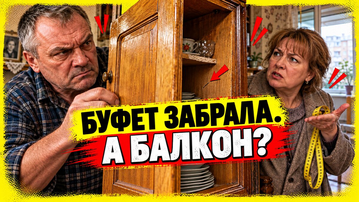 Обложка литературной истории «Брат месяц восстанавливал мамин буфет. Сестра приехала с сантиметром и получила ответ, когда его уже грузили»