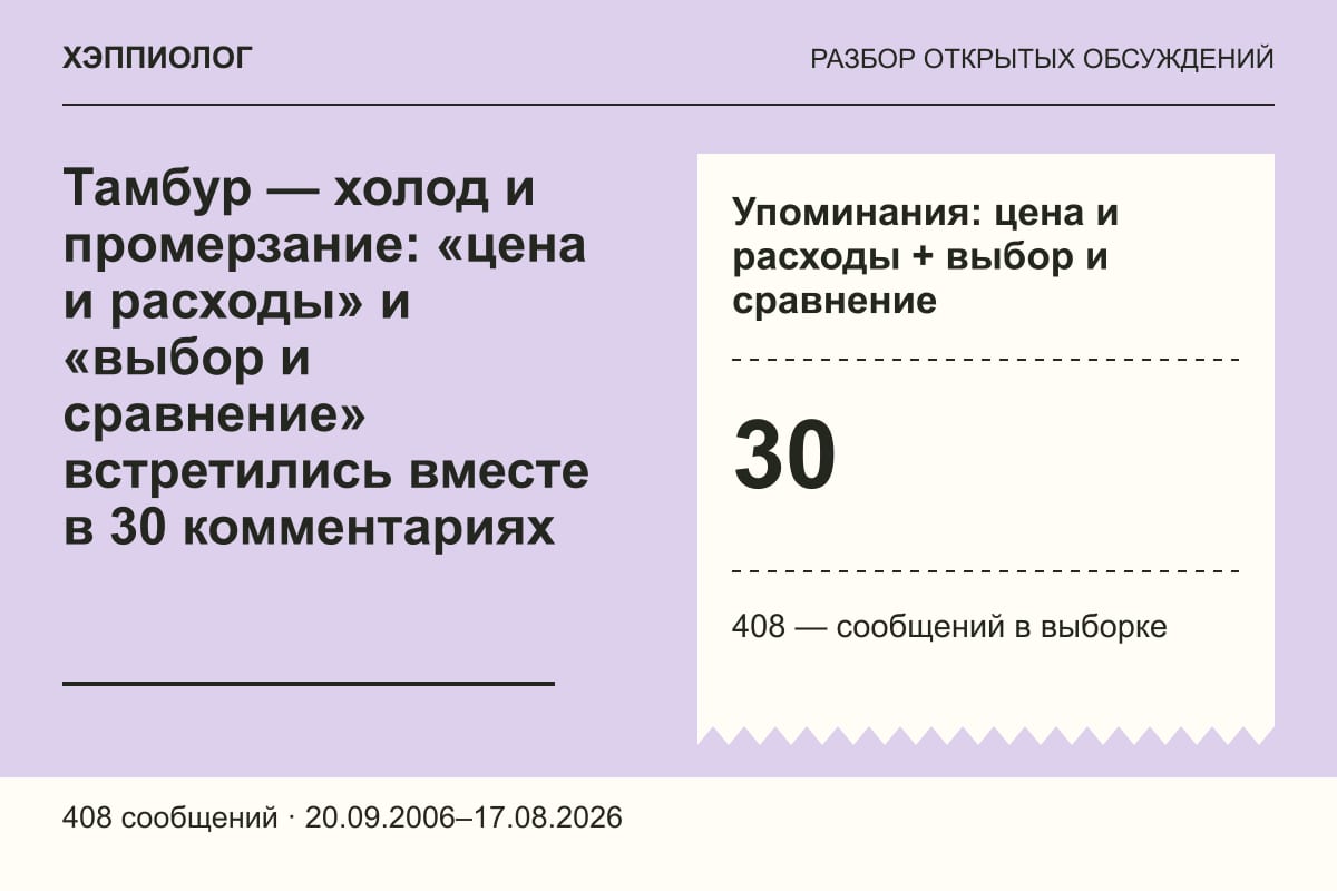 Тамбур — холод и промерзание: «цена и расходы» и «выбор и сравнение» встретились вместе в 30 комментариях