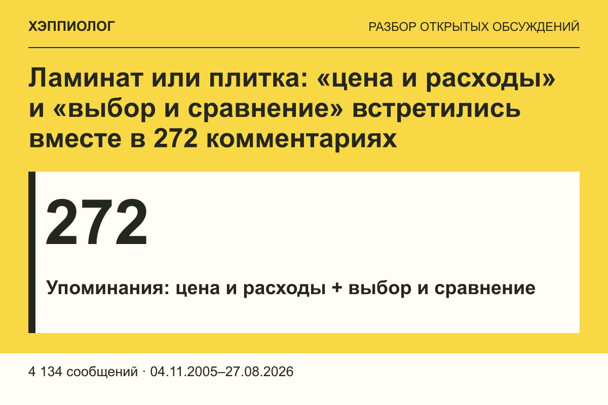 Ламинат или плитка: «цена и расходы» и «выбор и сравнение» встретились вместе в 272 комментариях