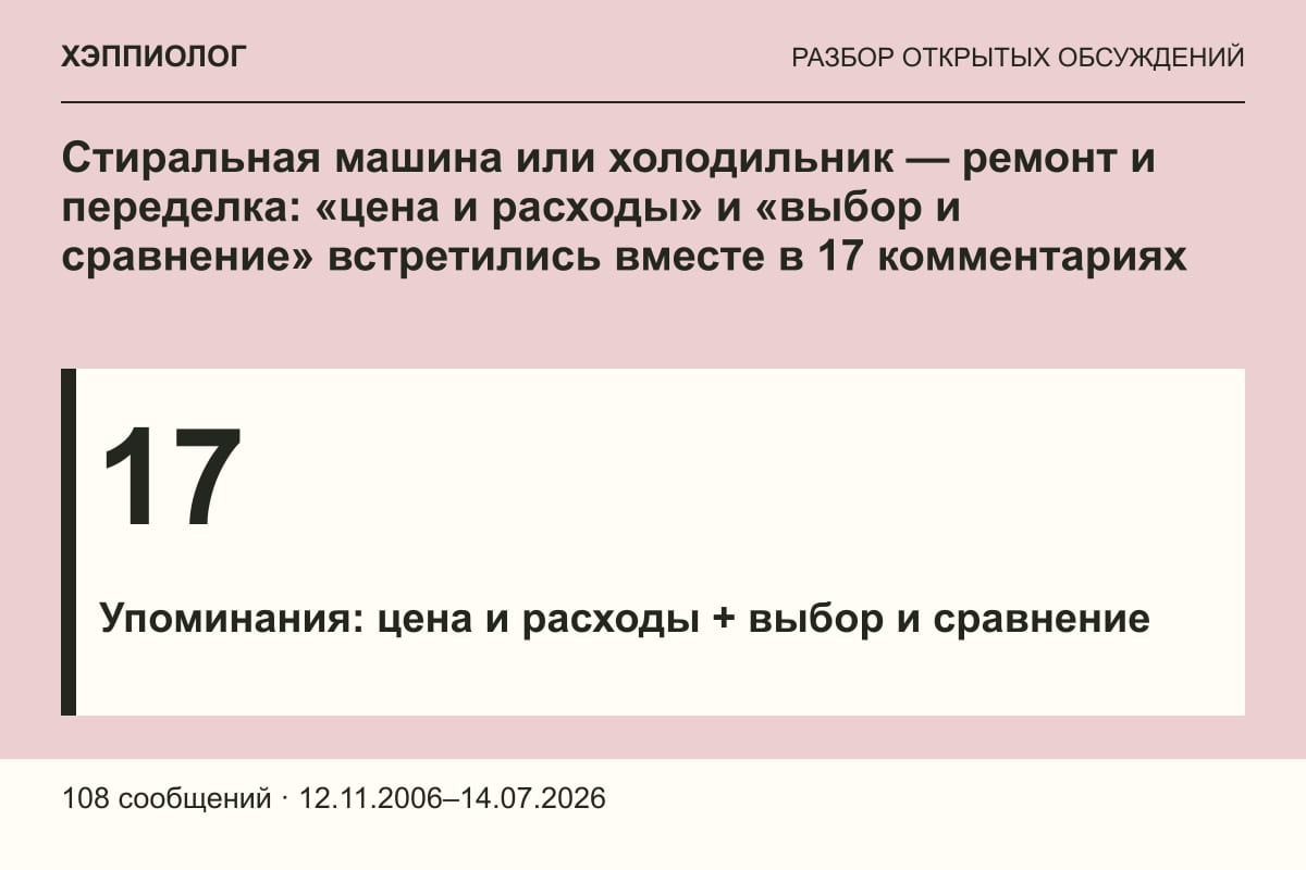 Стиральная машина или холодильник — ремонт и переделка: «цена и расходы» и «выбор и сравнение» встретились вместе в 17 комментариях