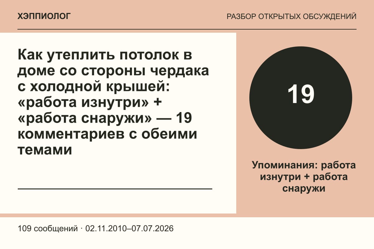 Как утеплить потолок в доме со стороны чердака с холодной крышей: «работа изнутри» + «работа снаружи» — 19 комментариев с обеими темами